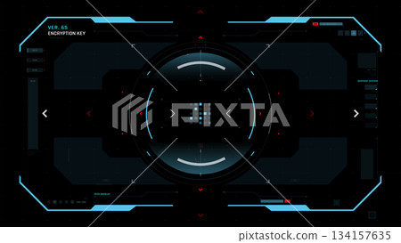 Futuristic AI Technology HUD Interface Vector Illustration video Overlay template 002 134157635