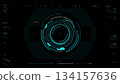 Futuristic AI Technology HUD Interface Vector Illustration video Overlay template 003 134157636