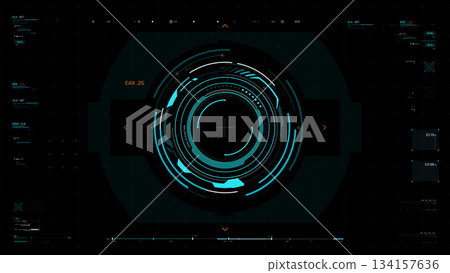 Futuristic AI Technology HUD Interface Vector Illustration video Overlay template 003 Futuristic AI Technology HUD Interface Vector Illustration video Overlay template 003 134157636