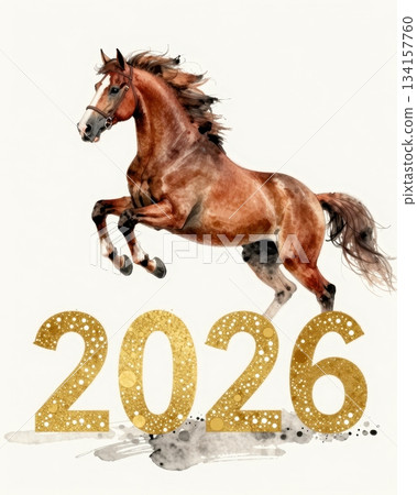 2026 Horse year theme for new year 134157760