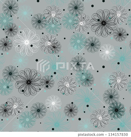 Light Green vector elegant background with flowers. Colorful illustration in doodle style with flowers. New design for your business. eps 10 134157830