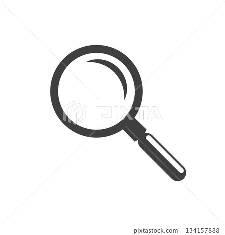 Magnifying glass or search icon, flat vector graphic on isolated background. Magnifying glass or search icon, flat vector graphic on isolated background. 134157888