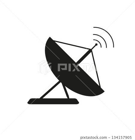 Satellite dish symbol, web and computer icon 134157905