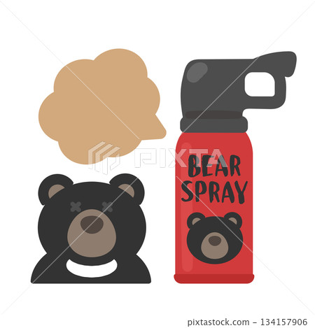 熊和熊驅避噴霧劑插圖 熊和熊驅避噴霧劑插圖 134157906