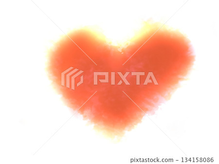 手繪的帶有光環的紅色愛心 134158086