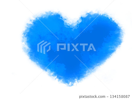 Fluffy cute blue heart, hand-drawn 134158087