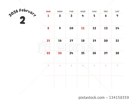 2026年2月曆 134158359