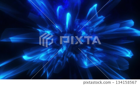 Abstract blue shiny glowing lines and waves energetic magical like a crystal, abstract background Abstract blue shiny glowing lines and waves energetic magical like a crystal, abstract background 134158567