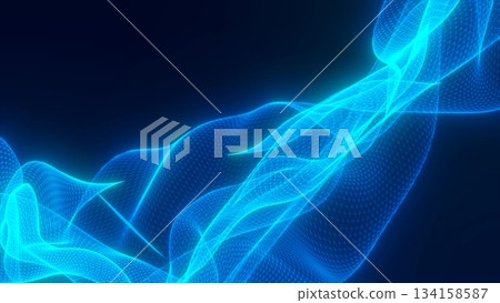 Abstract blue glowing with bright fire energy magic waves from lines on a dark background. Abstract background Abstract blue glowing with bright fire energy magic waves from lines on a dark background. Abstract background 134158587