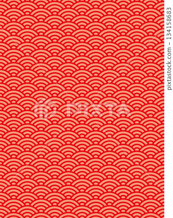 Red Seigaiha pattern 134158683