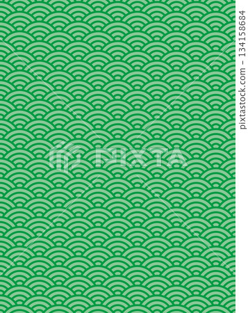Green Seigaiha pattern 134158684