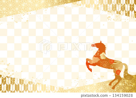 New Year's card 2026 Japanese pattern Year of the Horse Plum New Year New Year New Year's card 2026 Japanese pattern Year of the Horse Plum New Year New Year 134159028