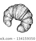 Croissant handdrawn sketch 1 134159350
