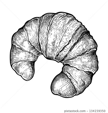 Croissant handdrawn sketch 1 134159350