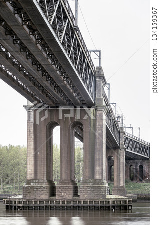 Perspective of The King Edward VII Bridge (Railway viaduct) is a railway bridge spanning the River Tyne. Perspective of The King Edward VII Bridge (Railway viaduct) is a railway bridge spanning the River Tyne. 134159367