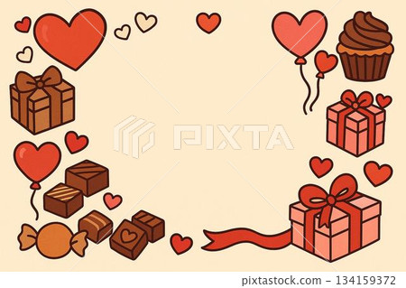 Frame Material Valentine's Chocolate 134159372