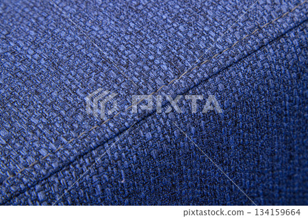 Textured blue furniture fabric with stitching Textured blue furniture fabric with stitching 134159664