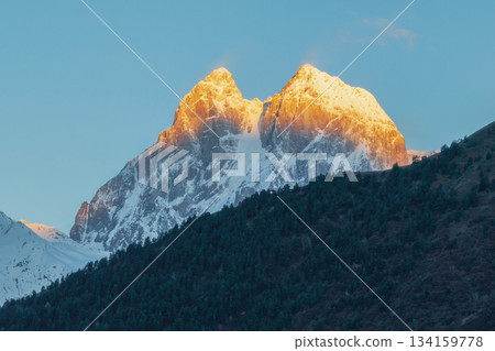 Beautiful shinning mountain peak range. Georgia. Beautiful shinning mountain peak range. Georgia. 134159778