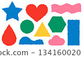 Colorful jagged star heart triangle circle shape set vector 134160020