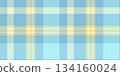 Seamless Blue and Yellow Tartan Plaid Pattern with Soft Pastel Tones in a Balanced Geometric Design. 134160024