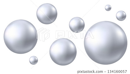 Shiny gray metal bubble. 134160057