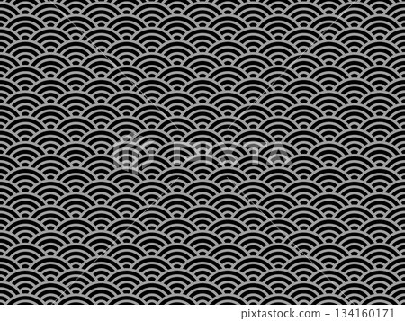 Black Seigaiha pattern Black Seigaiha pattern 134160171