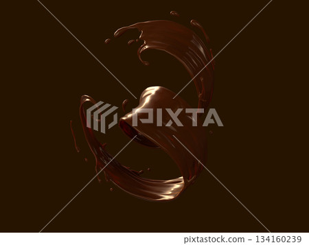 3D illustration of melted chocolate 3D illustration of melted chocolate 134160239