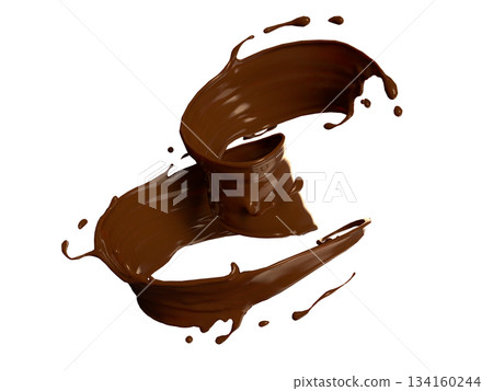 3D illustration of melted chocolate 3D illustration of melted chocolate 134160244