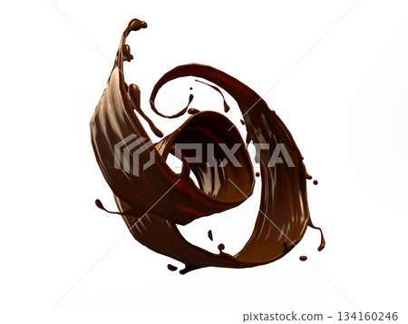 3D illustration of melted chocolate 3D illustration of melted chocolate 134160246