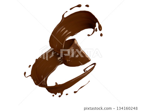 3D illustration of melted chocolate 3D illustration of melted chocolate 134160248