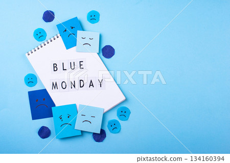 Blue monday concept, post-holiday blues Blue monday concept, post-holiday blues 134160394