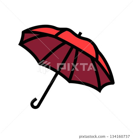 opened umbrella color icon vector illustration 134160737