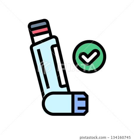 inhaler for pollen allergy relief color icon vector illustration 134160745