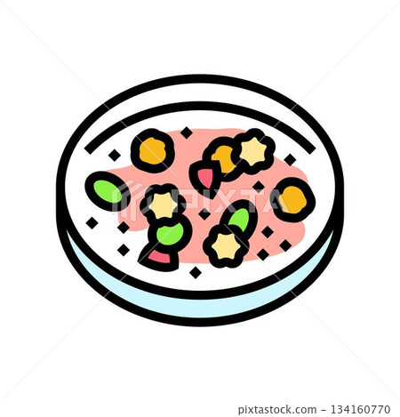 close up of pollen grains under microscope color icon vector illustration 134160770