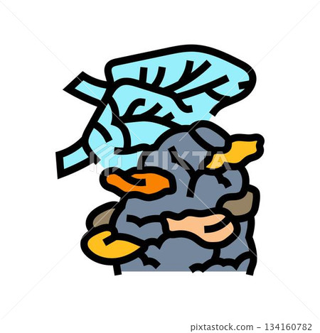 plastic packaging on coral reef color icon vector illustration plastic packaging on coral reef color icon vector illustration 134160782