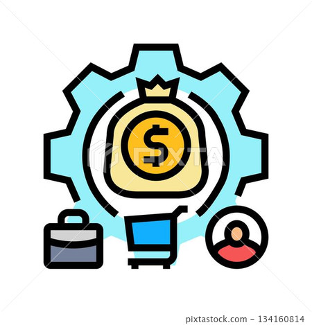 asset management color icon vector illustration 134160814