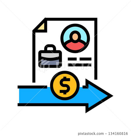 employee payroll color icon vector illustration employee payroll color icon vector illustration 134160816