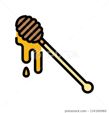 honey dipper stick honey drop color icon vector illustration honey dipper stick honey drop color icon vector illustration 134160960