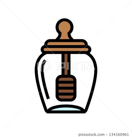 jar of honey wooden dipper color icon vector illustration jar of honey wooden dipper color icon vector illustration 134160961