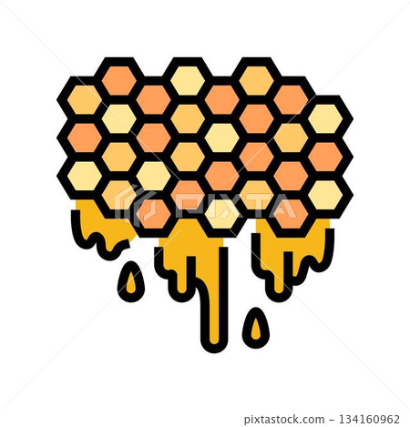 honeycomb close up dripping honey color icon vector illustration honeycomb close up dripping honey color icon vector illustration 134160962