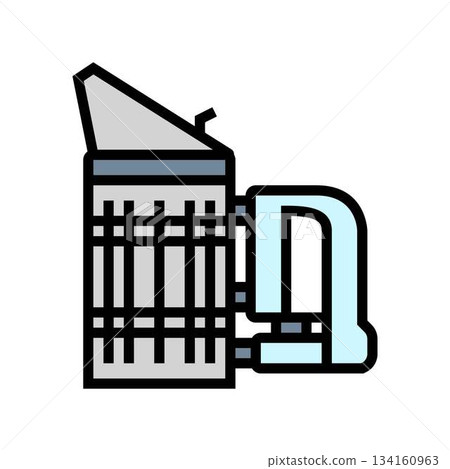 bee smoker tool emitting smoke color icon vector illustration 134160963