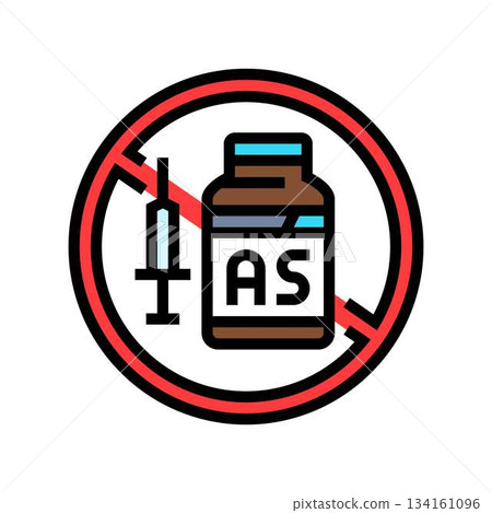 ban on anabolic steroids color icon vector illustration ban on anabolic steroids color icon vector illustration 134161096