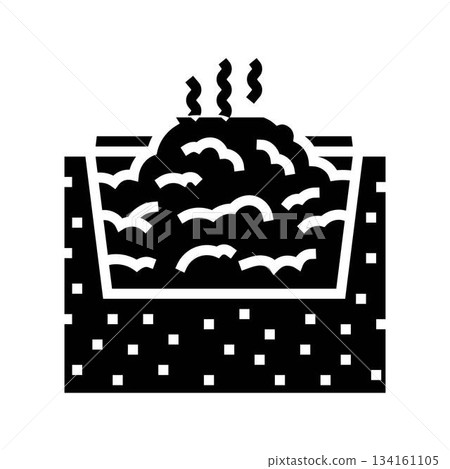 landfill seeping into nearby soil glyph icon vector illustration 134161105