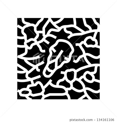 animal skeleton on dry polluted land glyph icon vector illustration 134161106