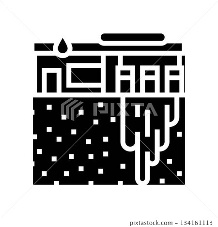 gas station leaking into earth glyph icon vector illustration gas station leaking into earth glyph icon vector illustration 134161113