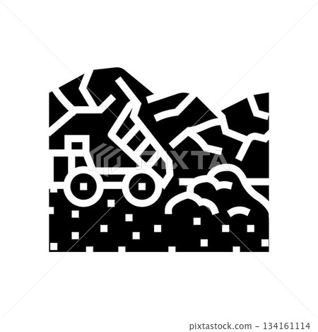 construction site soil dumping glyph icon vector illustration construction site soil dumping glyph icon vector illustration 134161114