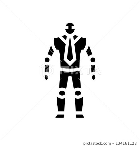 robot a bow tie glyph icon vector illustration robot a bow tie glyph icon vector illustration 134161128