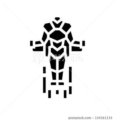 mini robot a jetpack glyph icon vector illustration 134161133