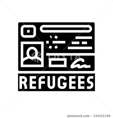 id card labeled refugee glyph icon vector illustration id card labeled refugee glyph icon vector illustration 134161190