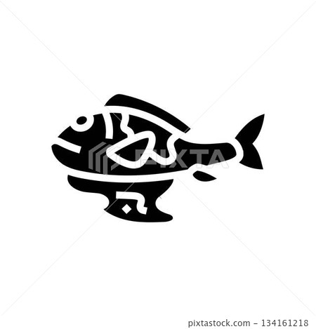 oil covered fish the ocean glyph icon vector illustration 134161218